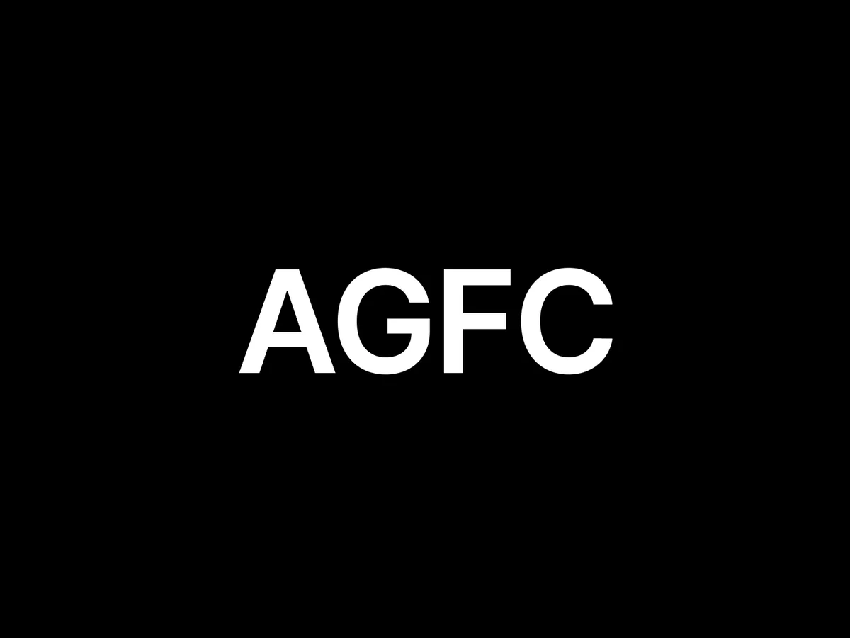 AGFC in white on black